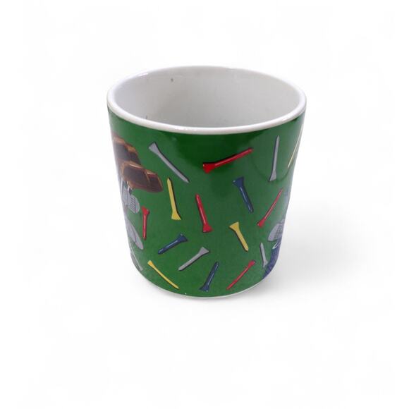 Burton + Burton Golf Themed Mug 2005 Microwave Dishwasher Safe Golf Clubs Tees - Picture 2 of 3